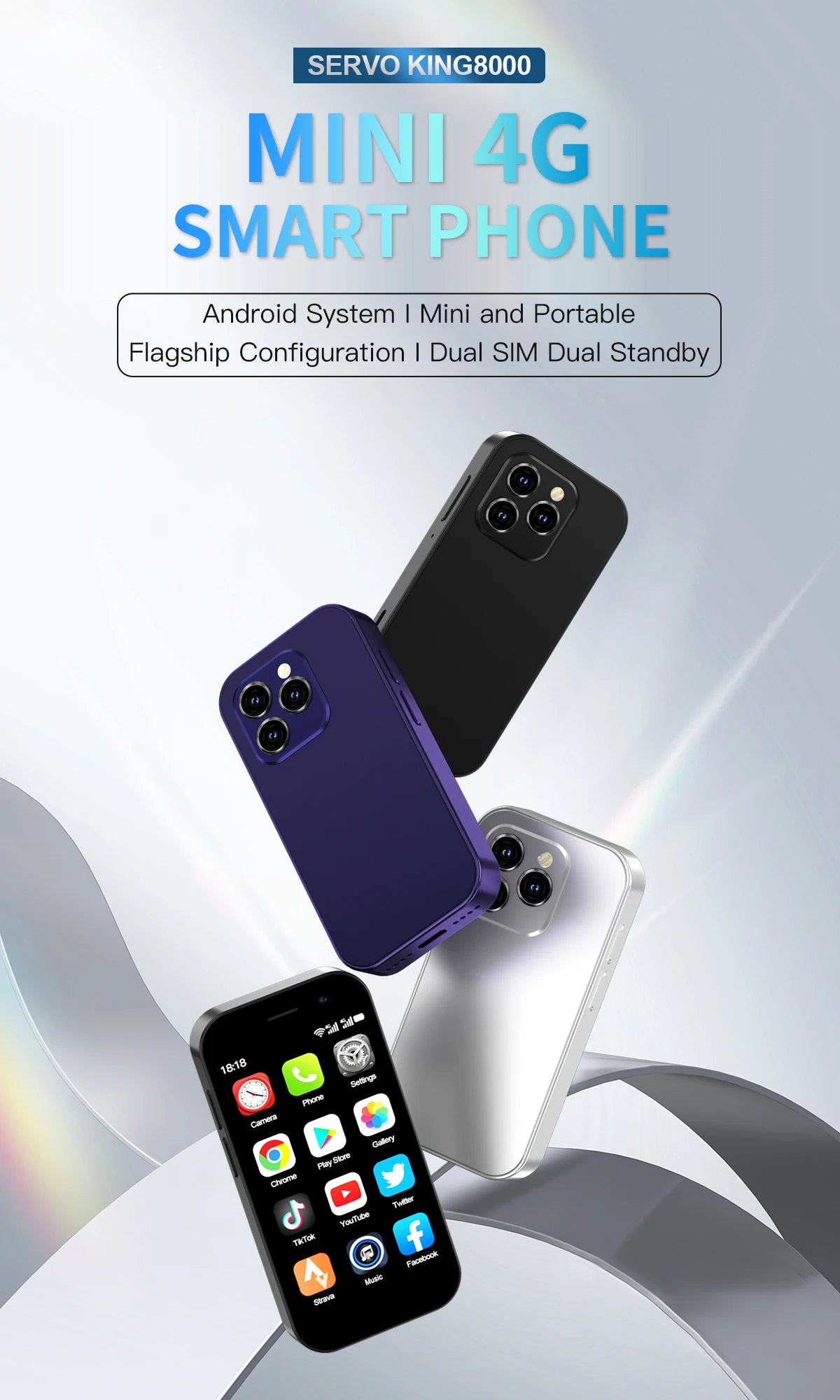 SERVO KING8000 4G Cellular Network Mini Smartphone