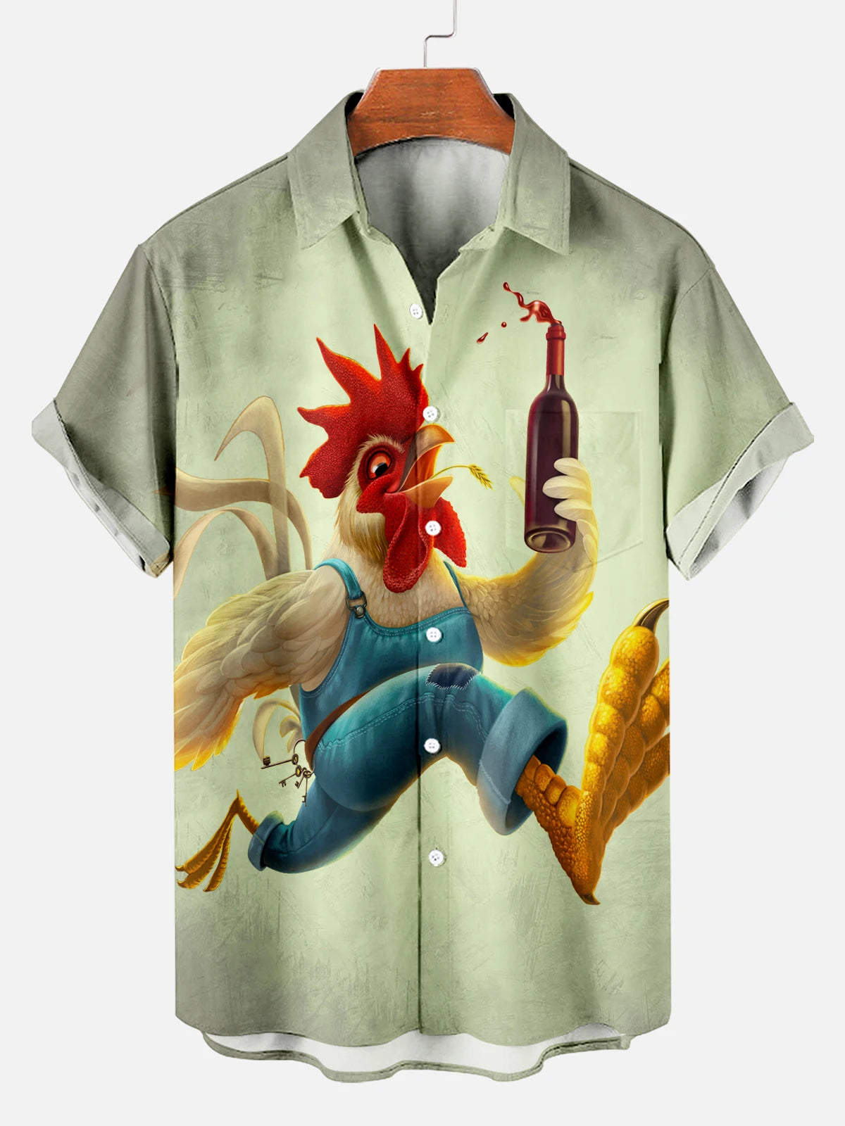 Funny Rooster Beach Hawaii Casual 3D Shirt