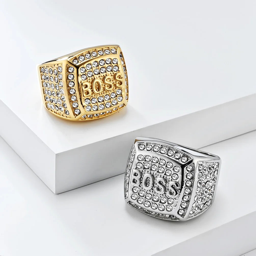 18K Gold Plated /  Stainless Steel "BOSS" Rings