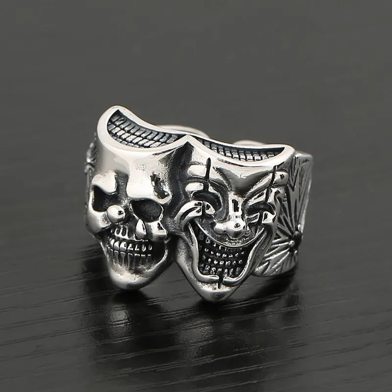 Retro Two Face Joker Ring