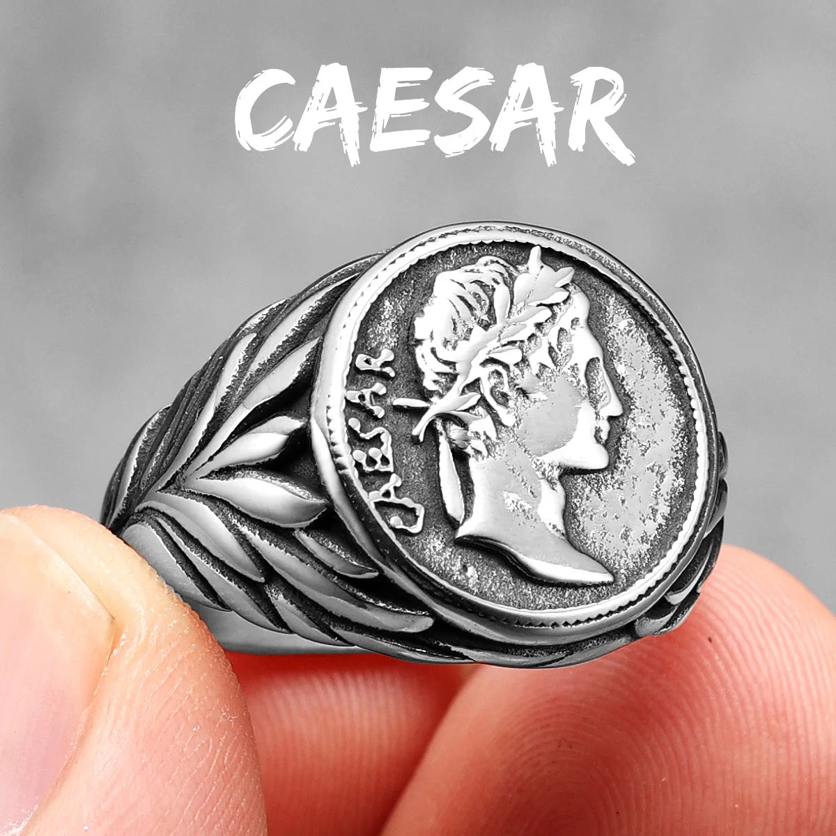 Caesar Face Ring Stainless Steel Men Ring