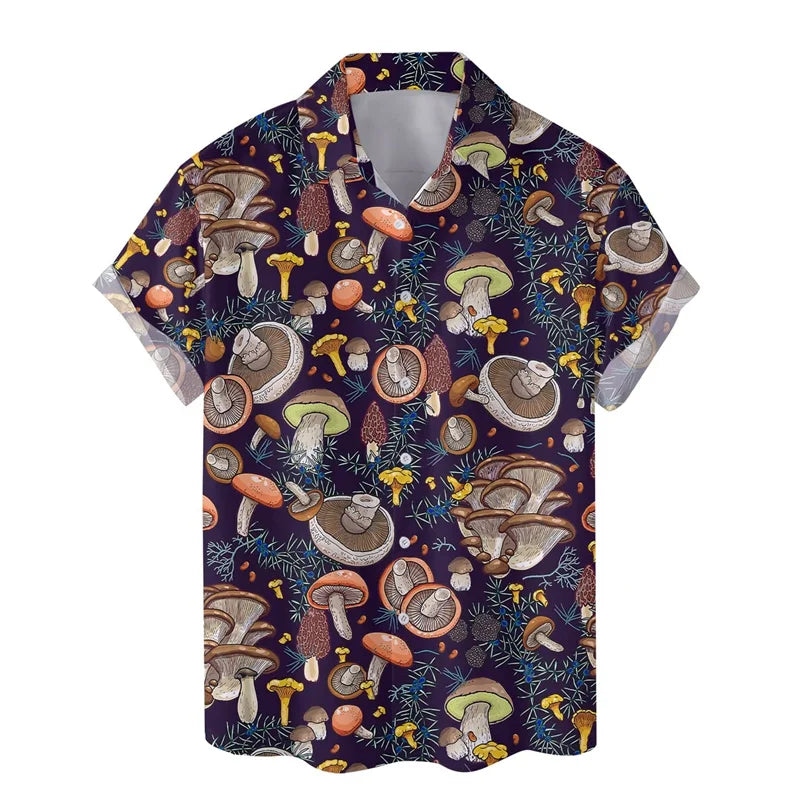 Colorful Mushroom 3d Print Hawaiian Shirts