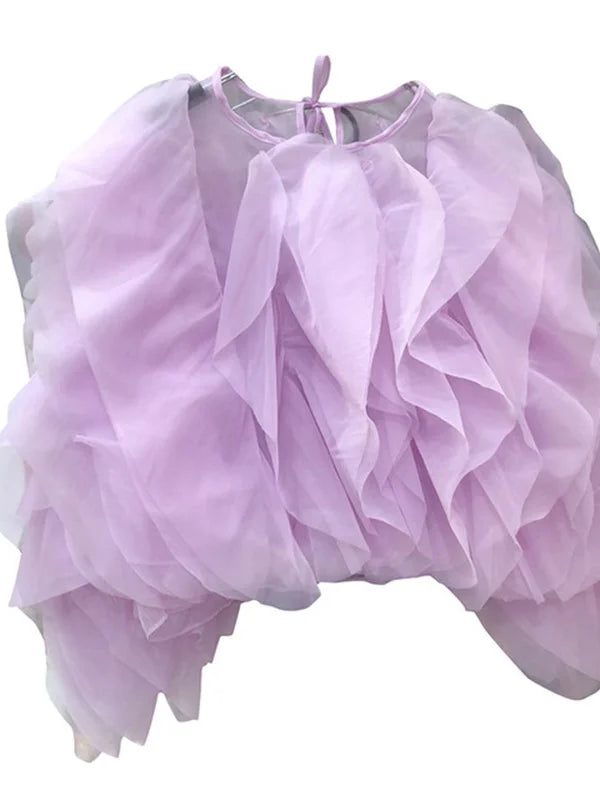 TWOTWINSTYLE Vintage Patchwork Ruffle Shirt