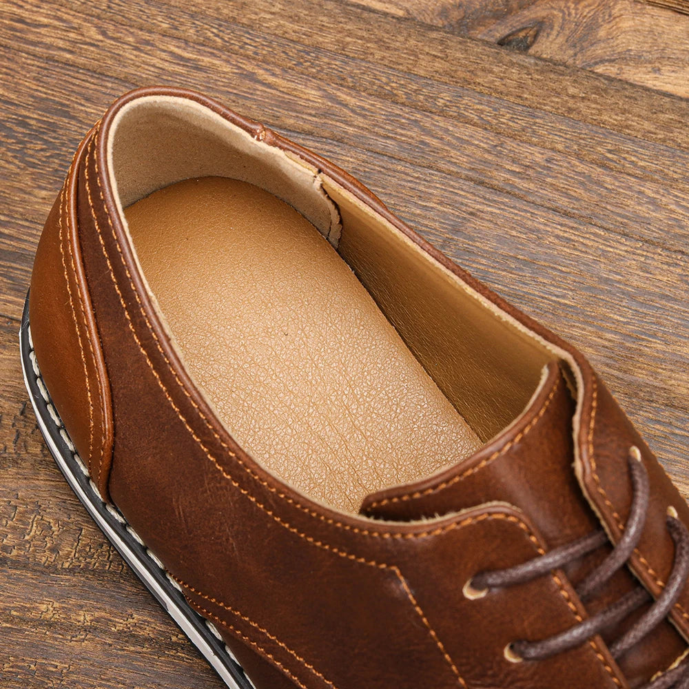 Leather loafer shoes