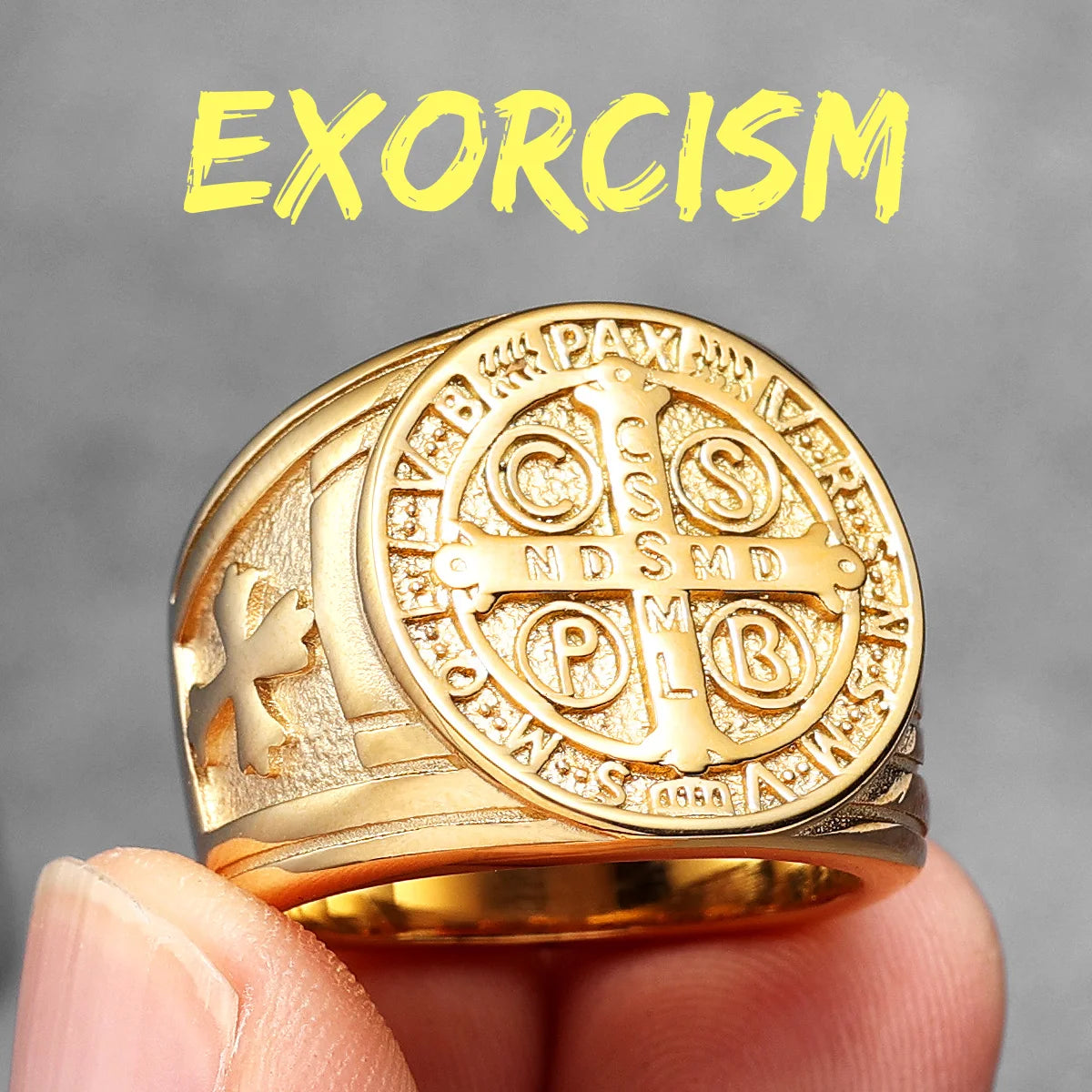 Exorcism Saint Benedict Cross  Ring