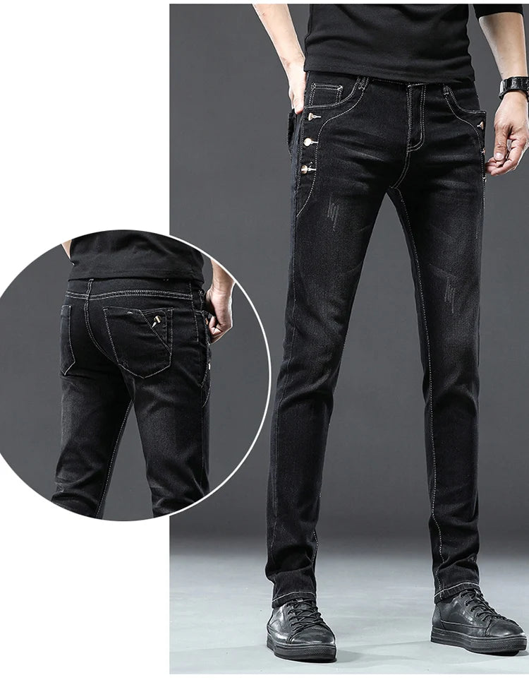 Classic Slim Vintage Fashion  Designer Jeans