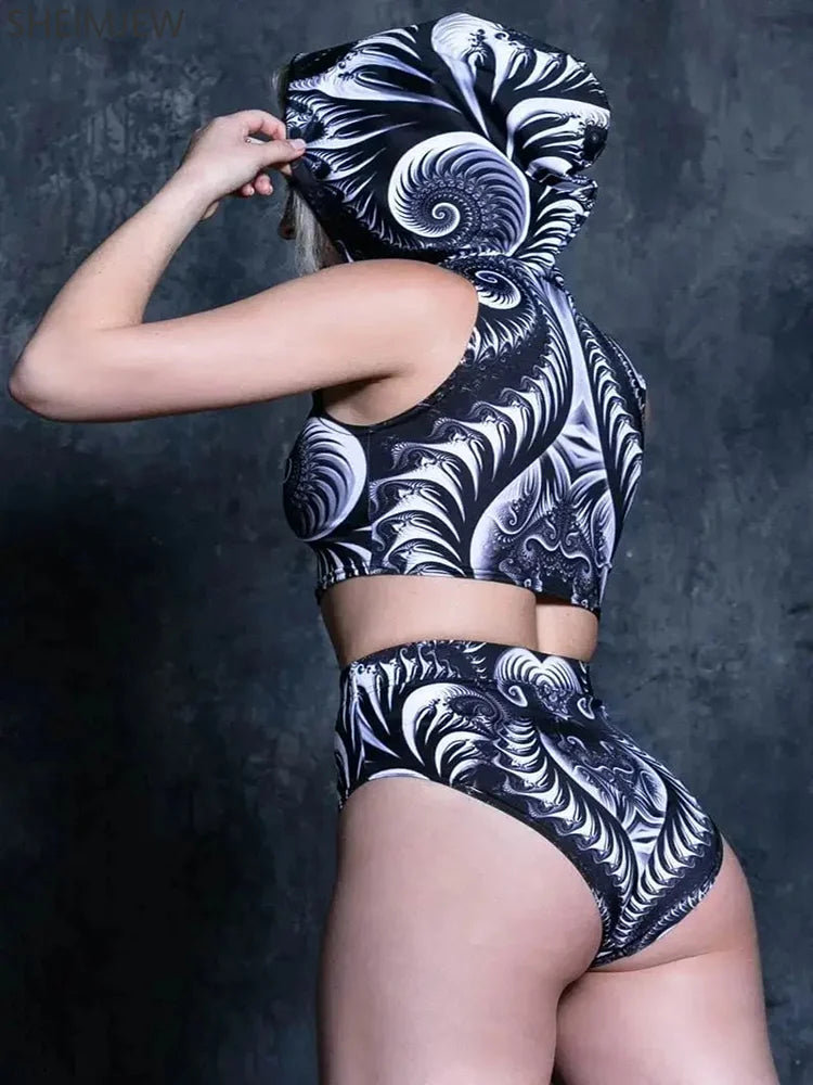 Psychedelic Hoodie & Shorts Set