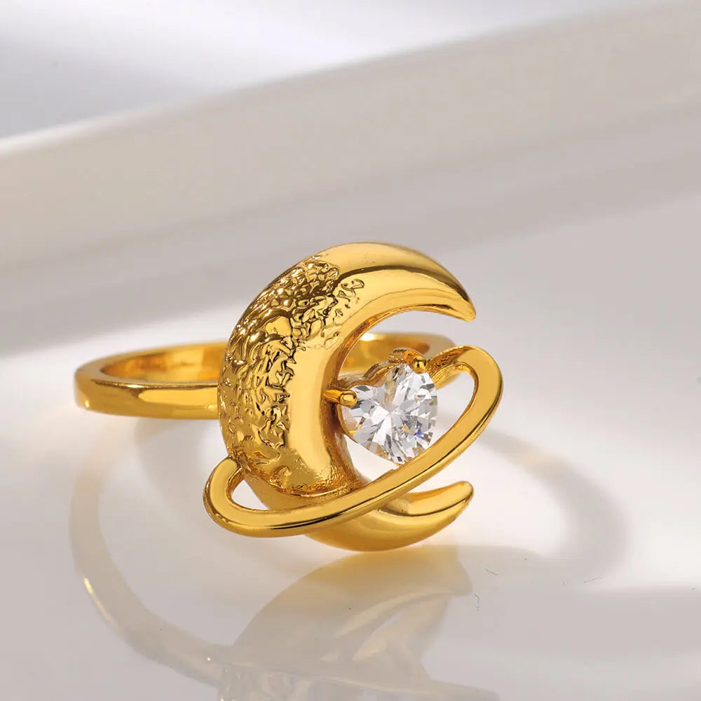 Vintage Ancient Greek Arethusa Goddess Coin Ring - gold plated