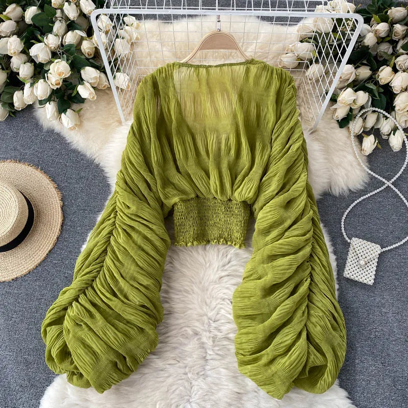 Long Sleeve Blusas  Tops