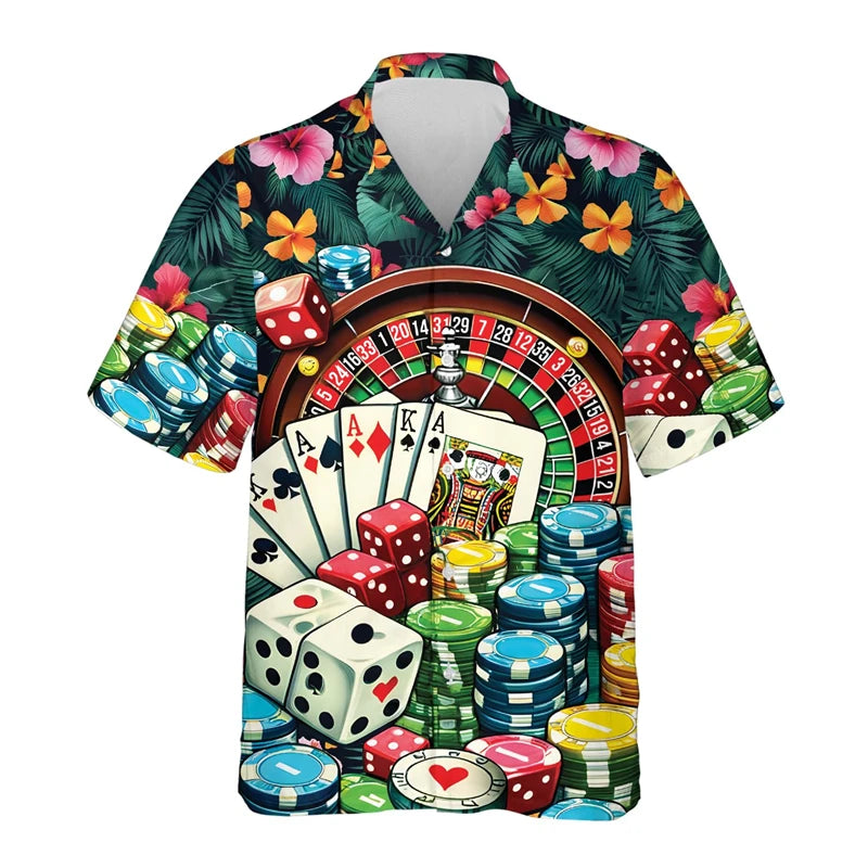 Gambling Las Vegas 3d Print Beach Shirts For Men
