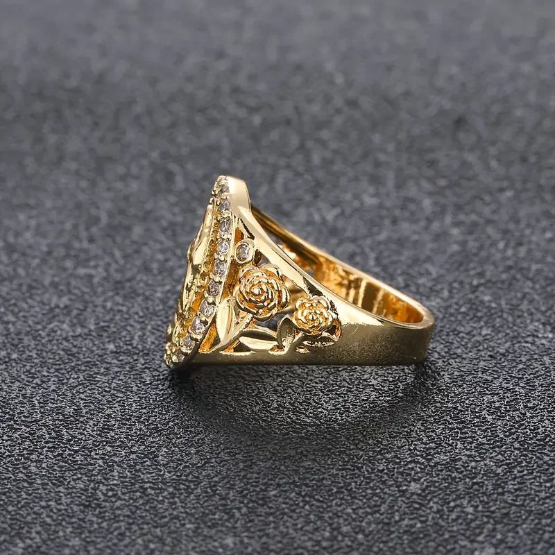 Hollow Rose Virgin Mary Ring