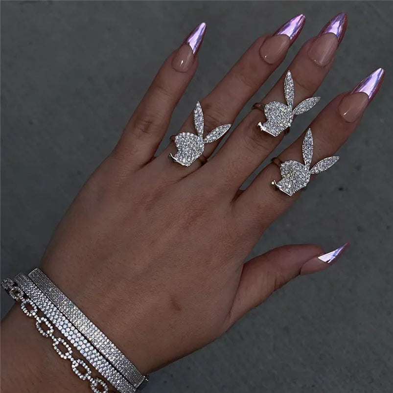 ZAKOL Cute Rabbit Open Rings