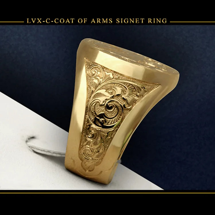 18K Gold Plated Virgin Mary Handmade Carved Religious Rings