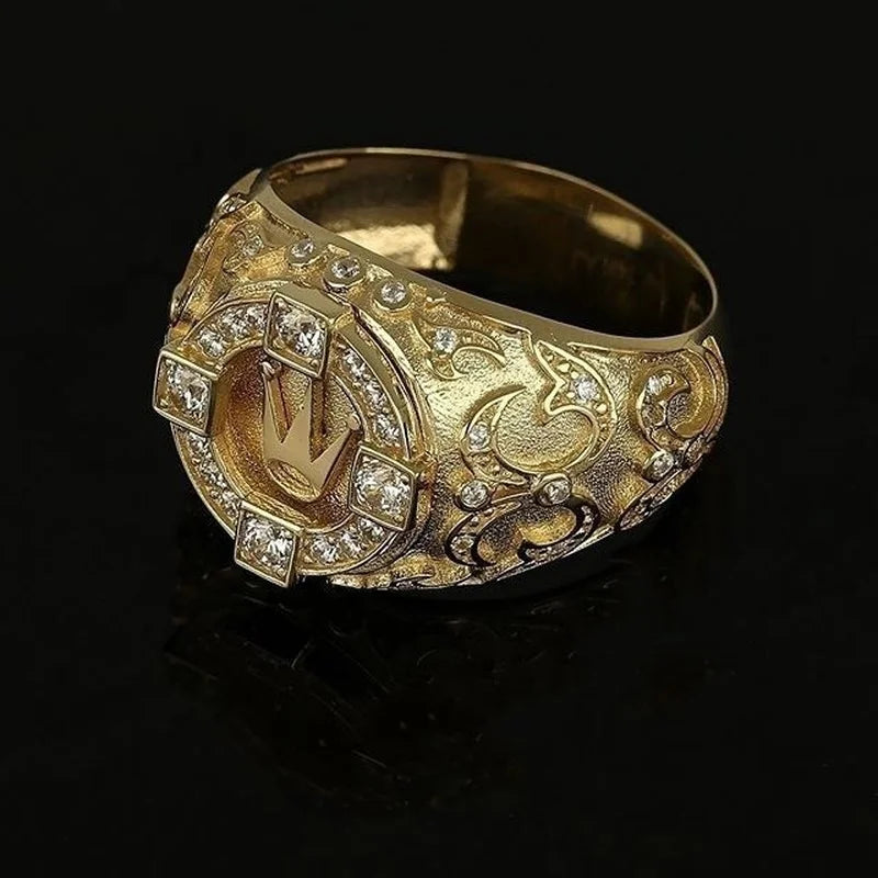 Zircon Crown Classic Gold Color Rings