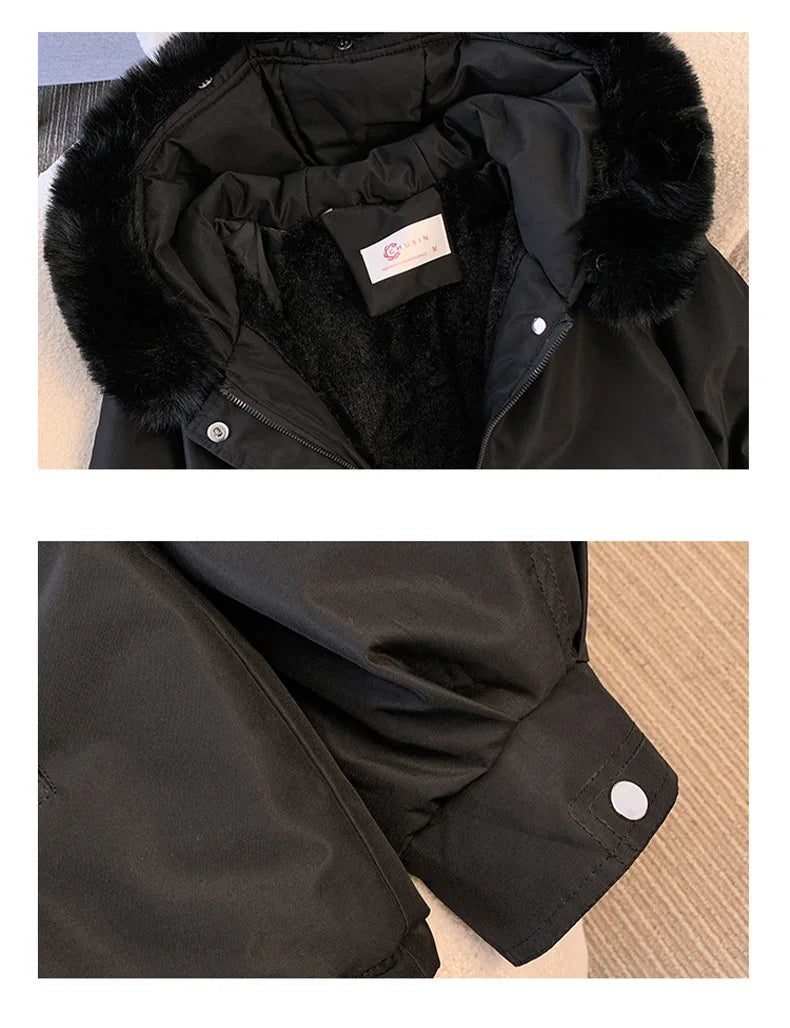 Fleece Lined Hood Down Jacket