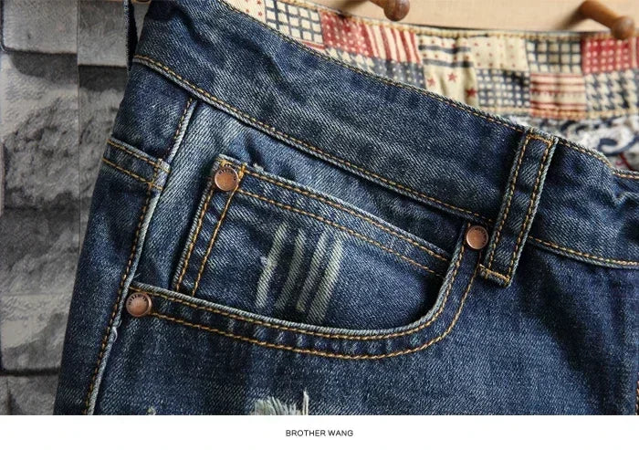 Retro Ripped Denim Shorts