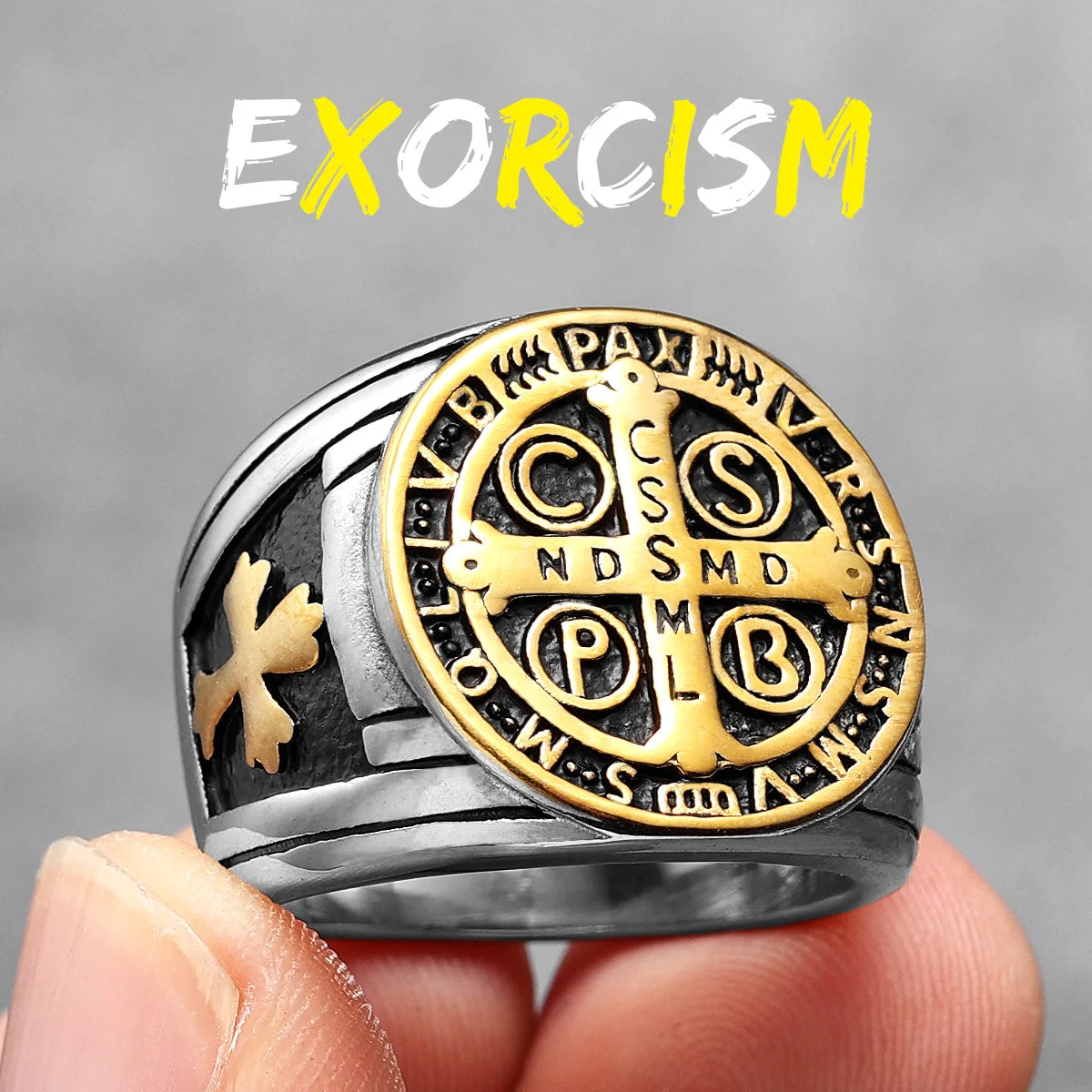 Exorcism Saint Benedict Cross  Ring