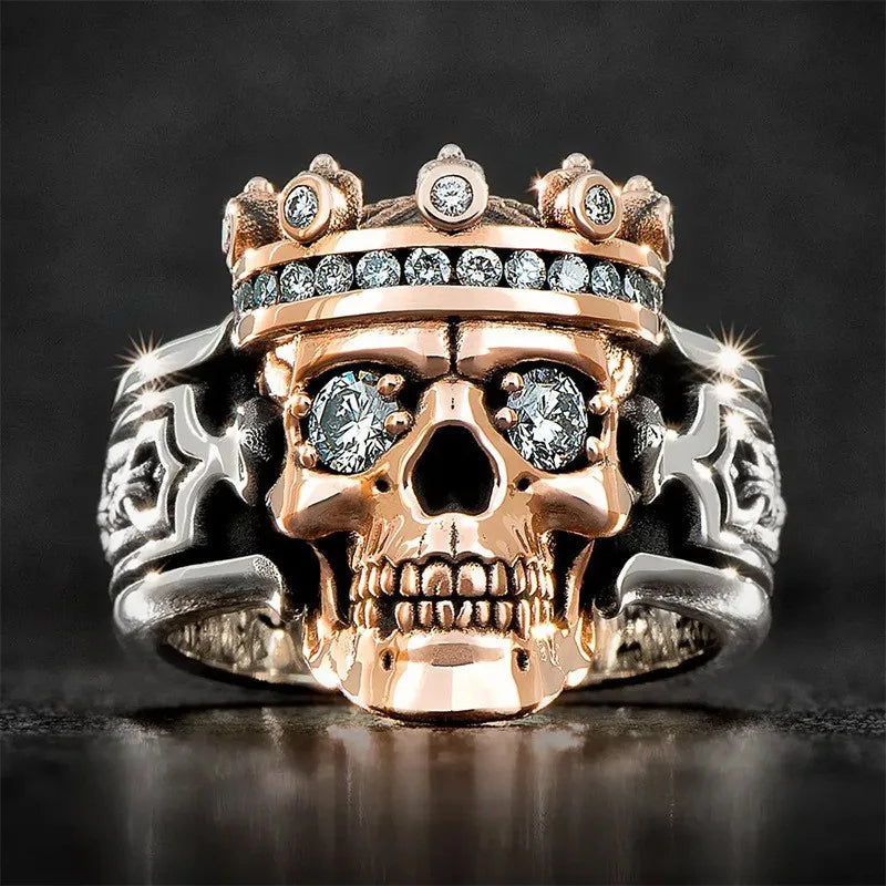 Gold Color Zircon Crown Rings