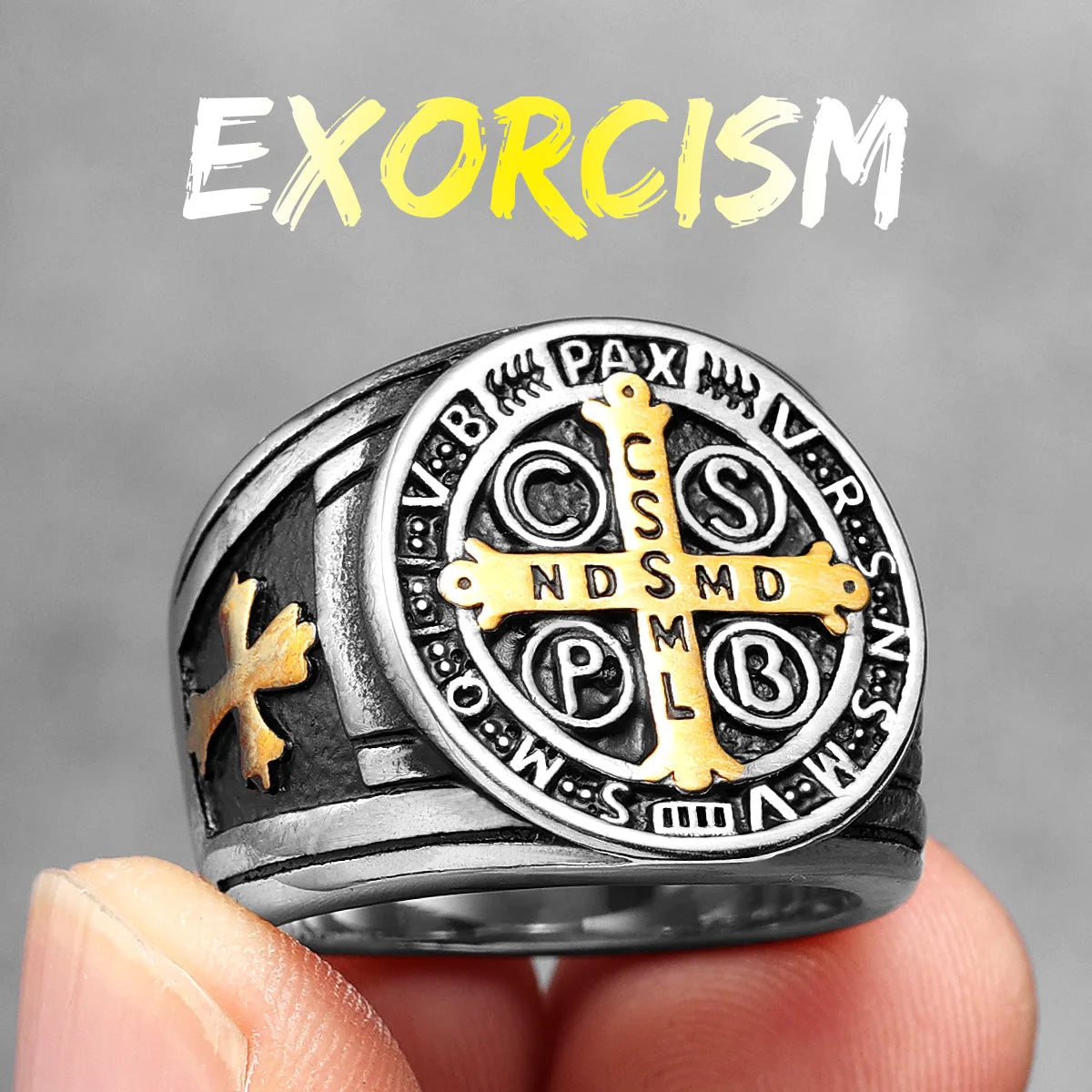 Exorcism Saint Benedict Cross  Ring