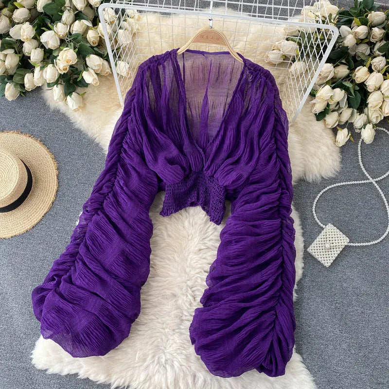 Long Sleeve Blusas  Tops