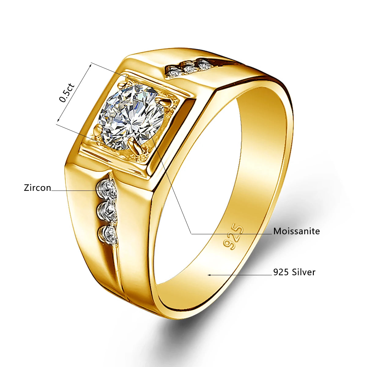 2, 1, 0.5 Carat Moissanite Rings