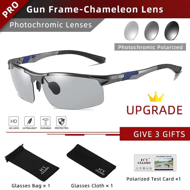 CLLOIO Aluminum Photochromic Sunglasses
