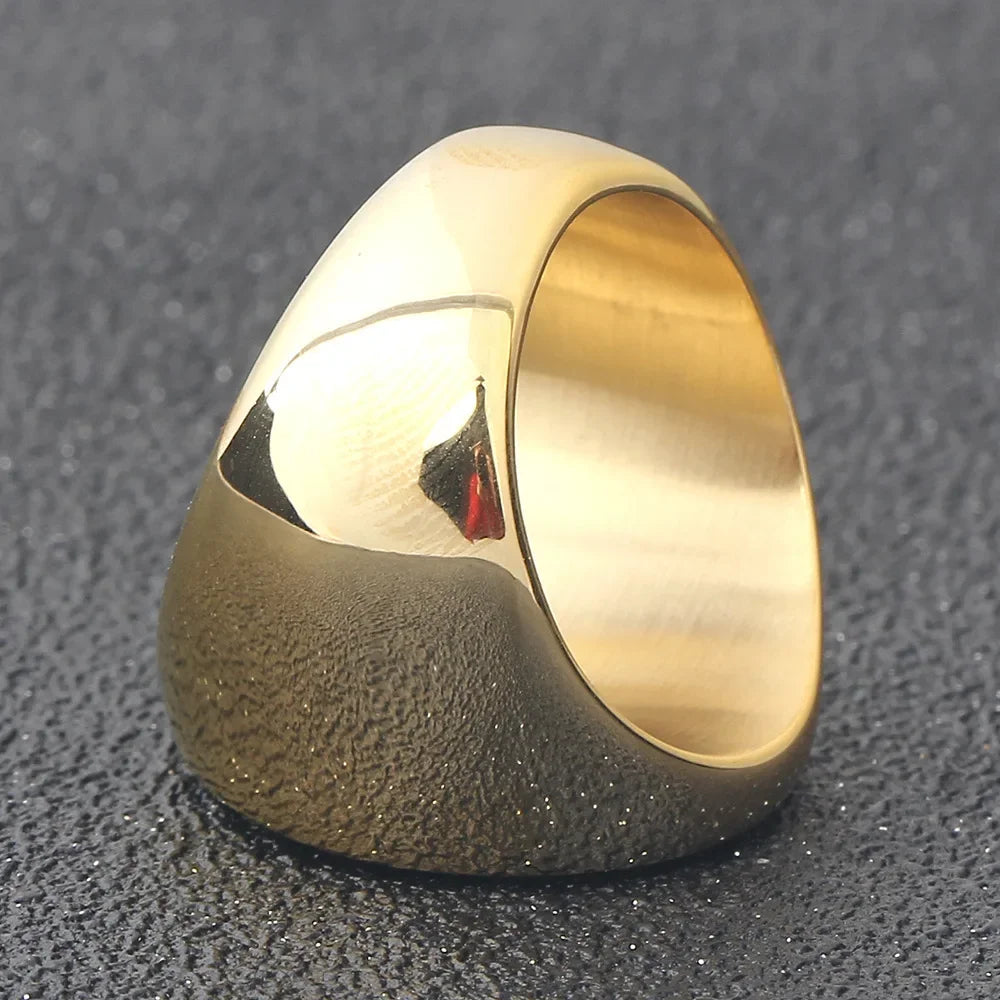 YILUOCD  18K Gold Plated+Stainless Steel Seal of The Seven Archangels Rings