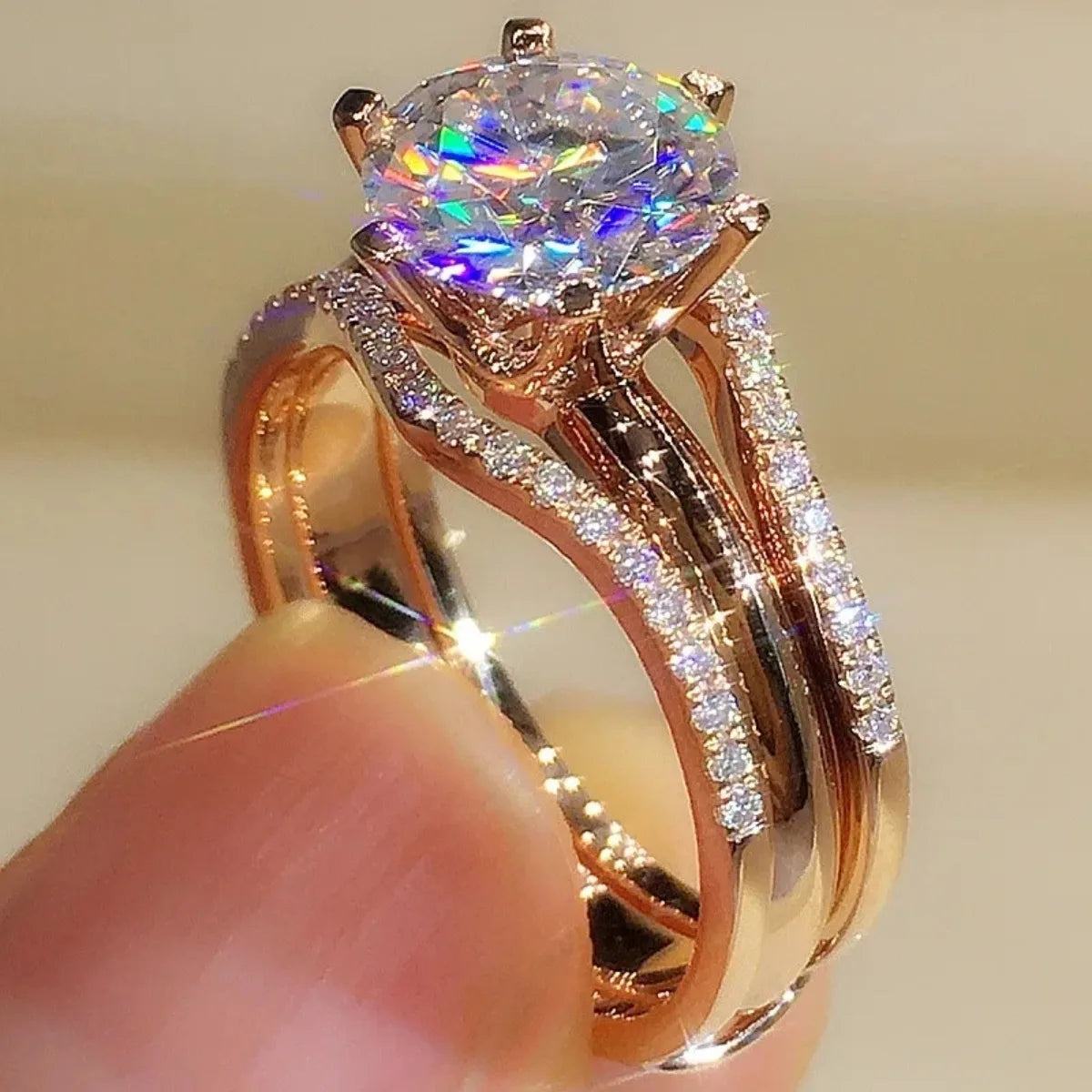 18k Gold plated Zirconia Engagement ring