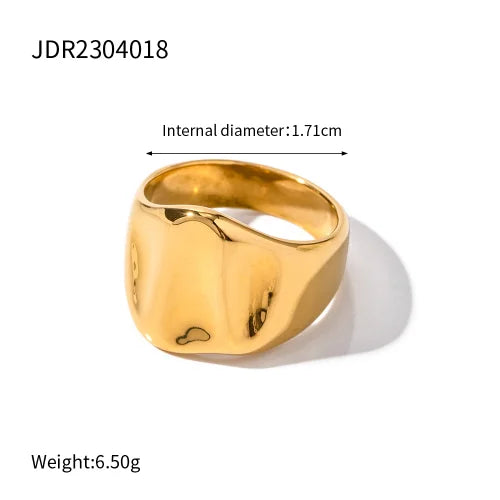 18K Gold Plated Stainless Steel Geometric Ring