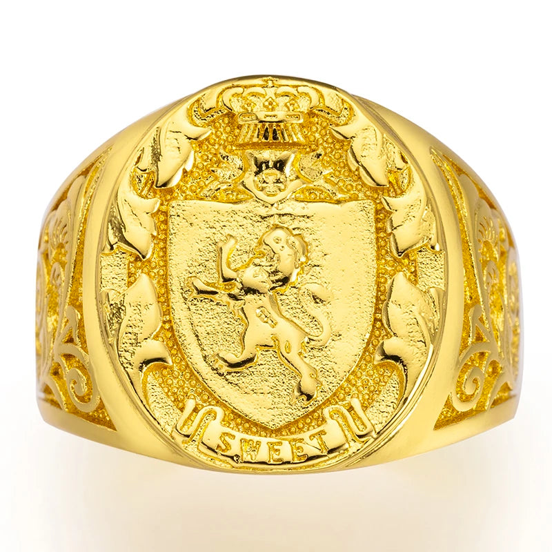 18K Gold Plated Virgin Mary Handmade Carved Religious Rings
