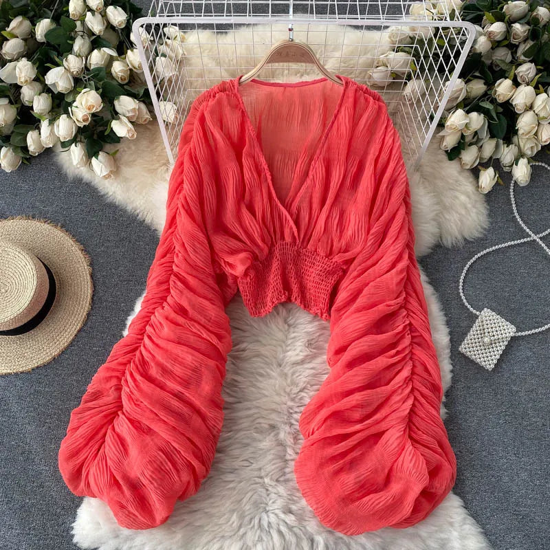 Long Sleeve Blusas  Tops