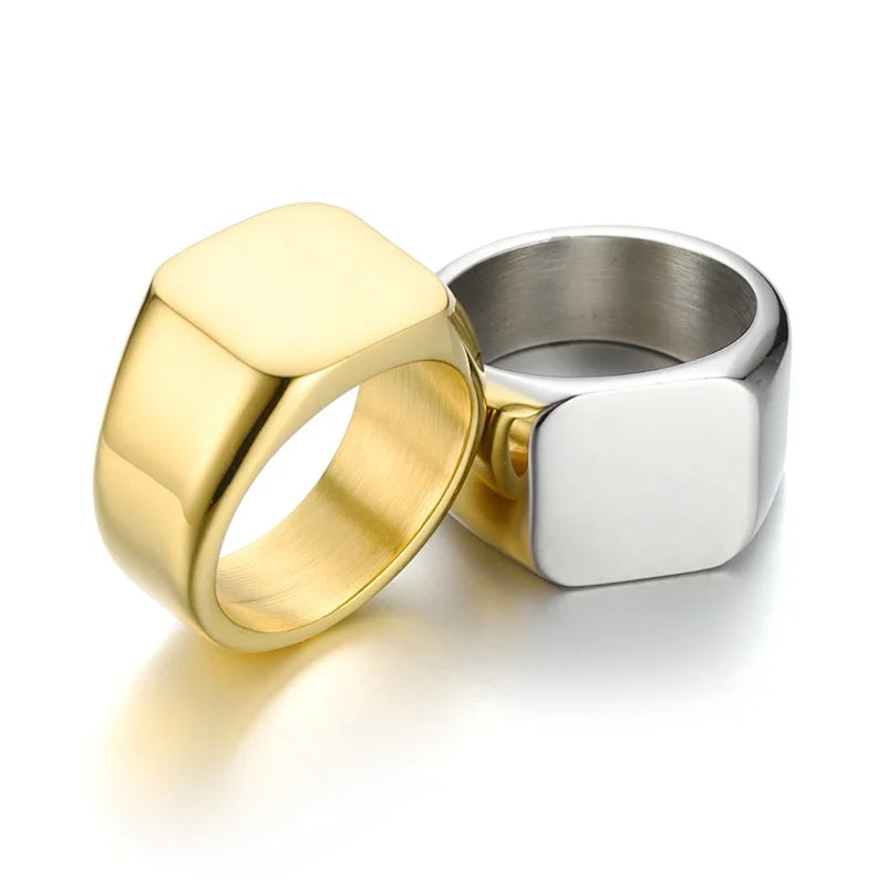 Metal Square Signet Rings