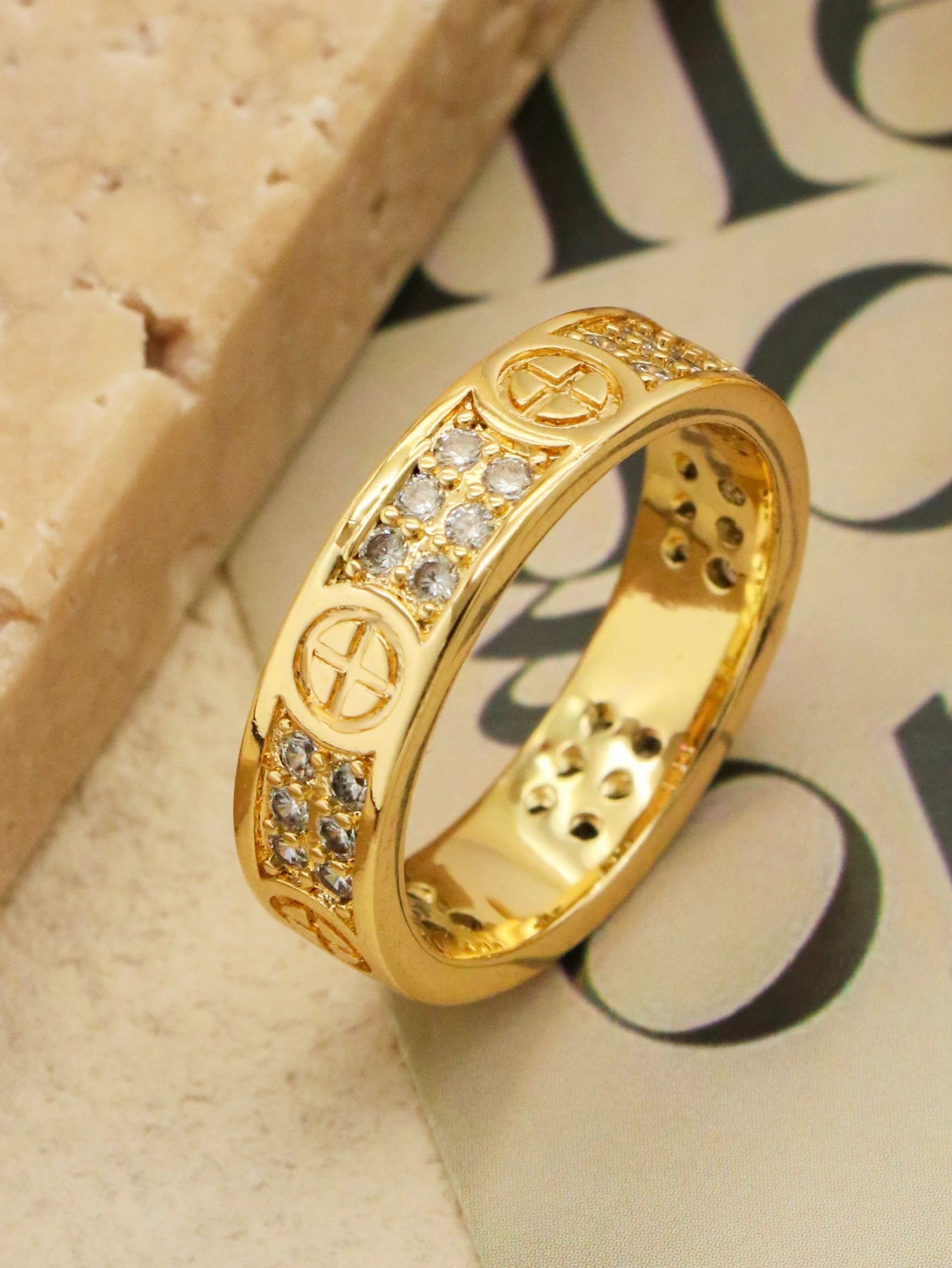 Zircon Classic Gold Color Ring