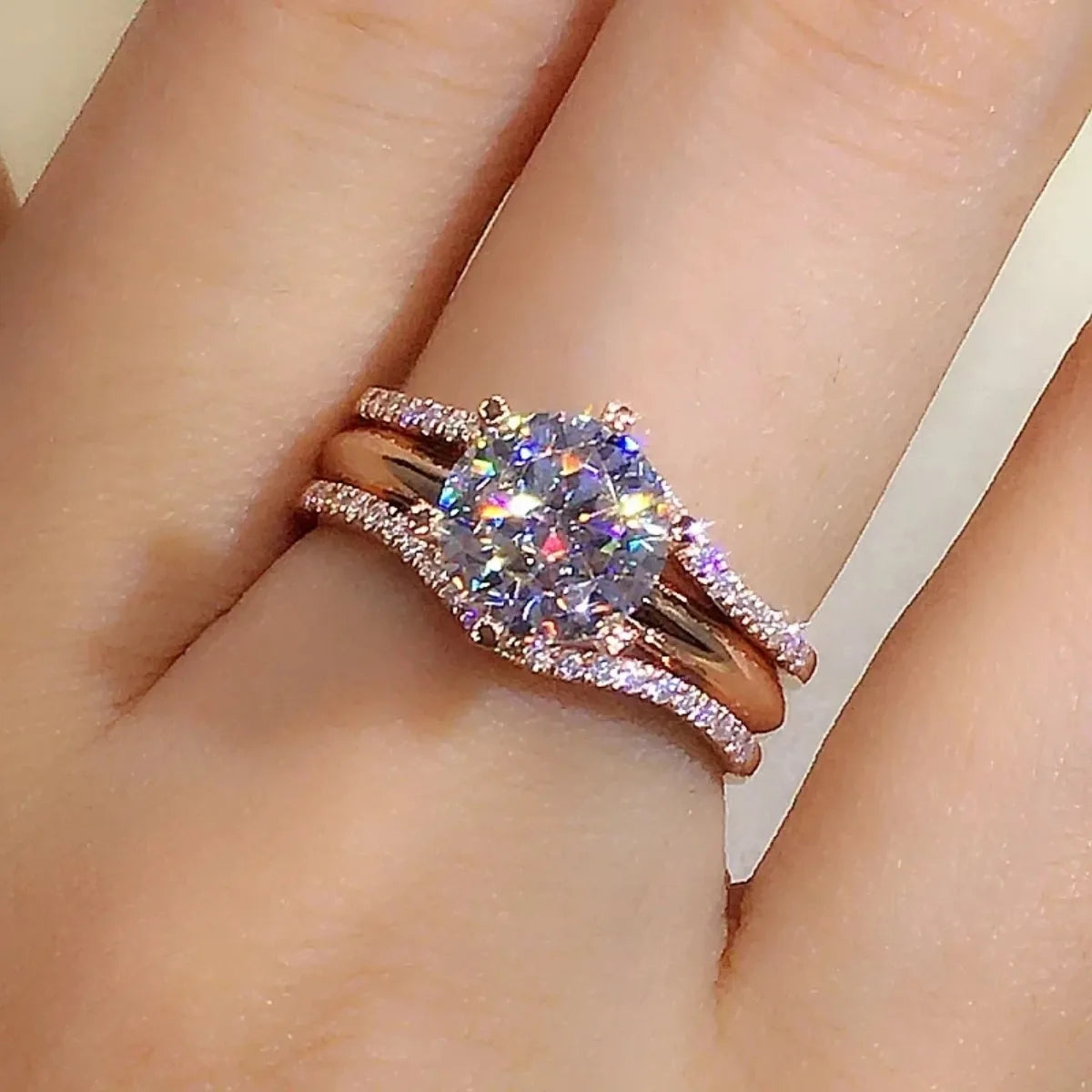 18k Gold plated Zirconia Engagement ring