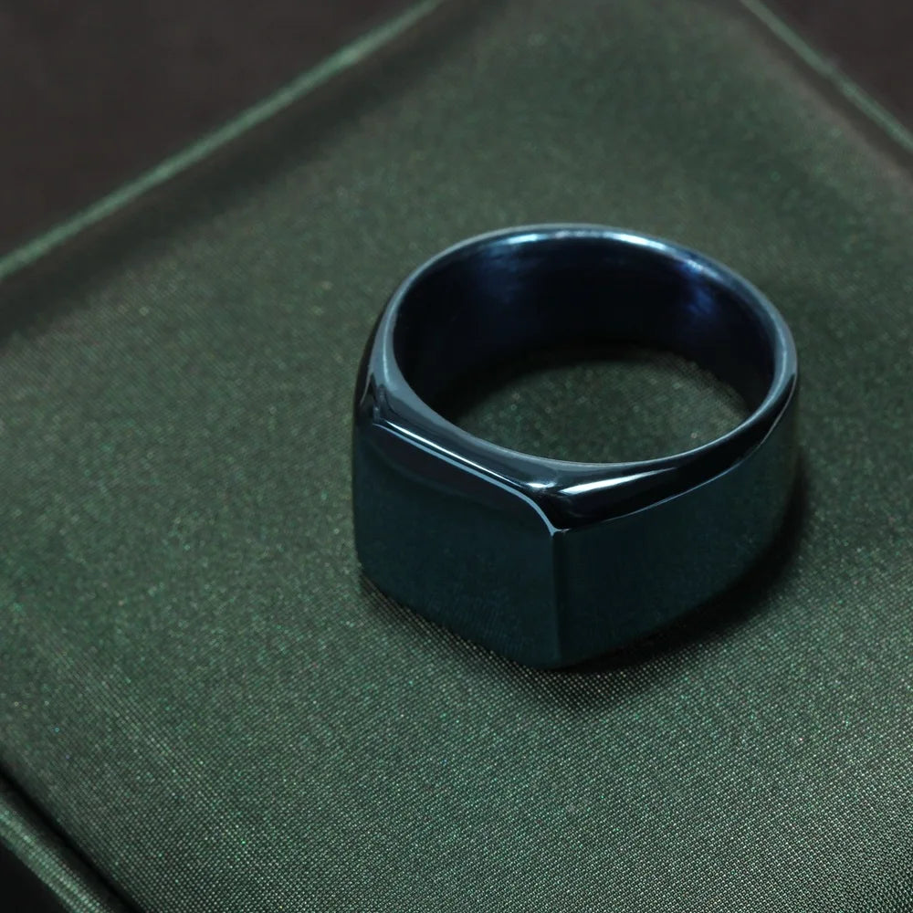 Stainless Steel Simple Style Square Ring