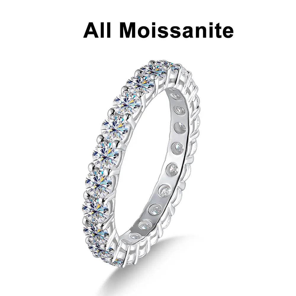 Moissanite Ring 18K White Gold Plated Ring