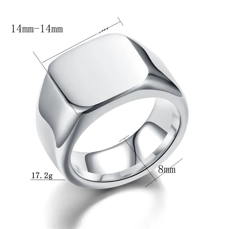 Metal Square Signet Rings