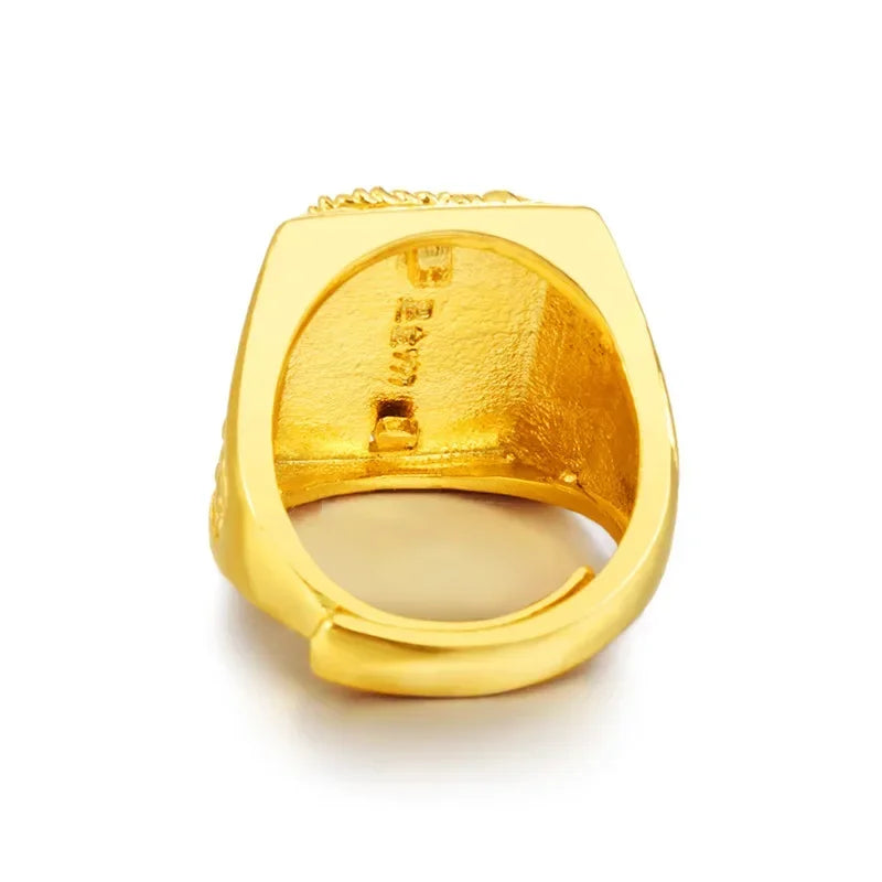 18CT Gold Plated Engraving Dragon Rings