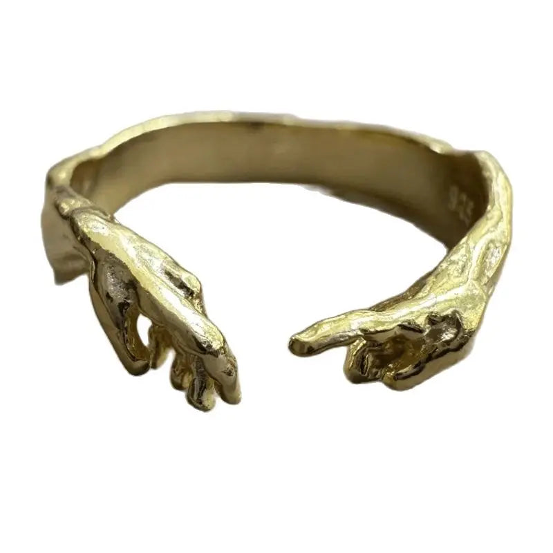 Creative Hands Touch Gold Color Ring