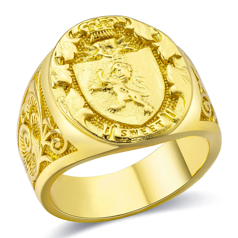 18K Gold Plated Virgin Mary Handmade Carved Religious Rings