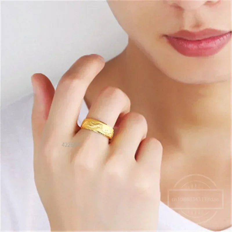 24k Gold Plated Engraving Dragon Ring