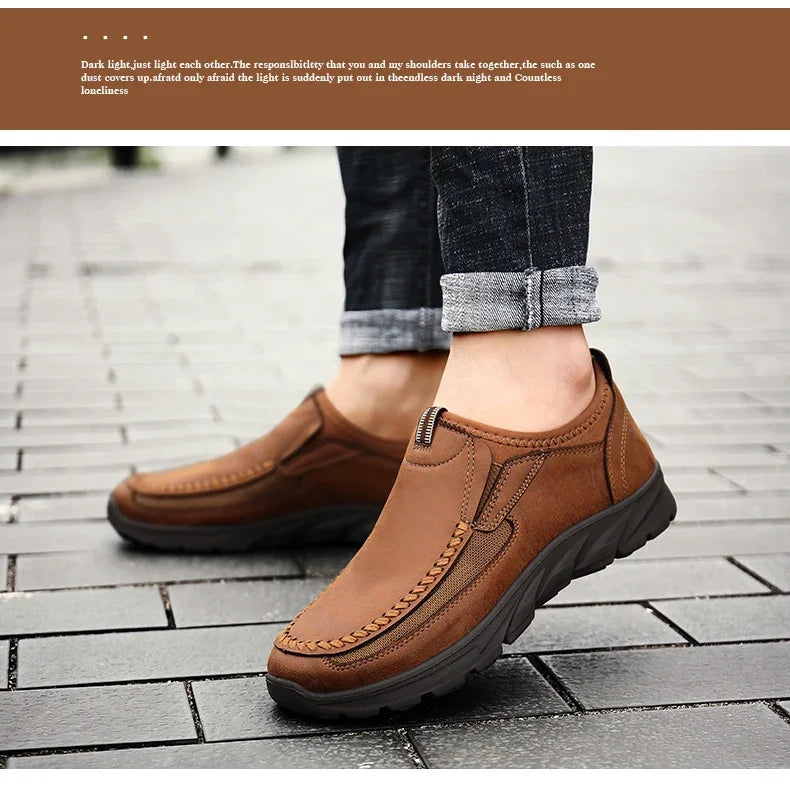 Handmade Retro Leisure Loafers Shoes