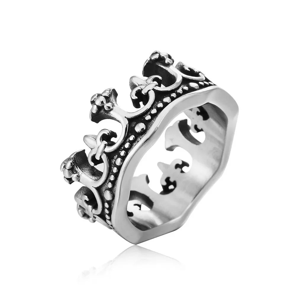 Classic Retro Crown King Ring