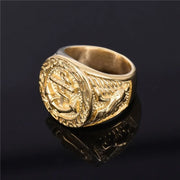 Retro Anchor Navy Marine Ring For Men