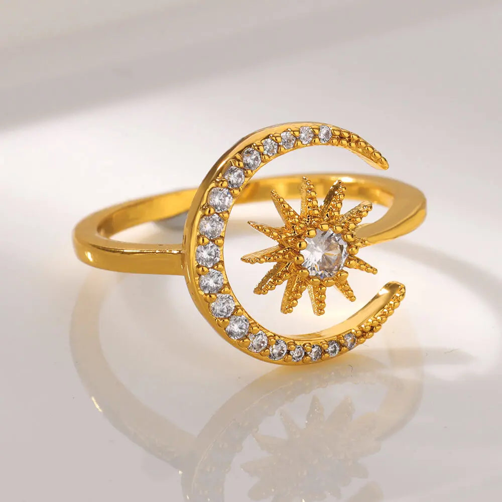 Vintage Ancient Greek Arethusa Goddess Coin Ring - gold plated