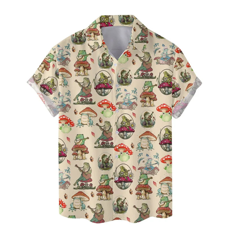 Colorful Mushroom 3d Print Hawaiian Shirts