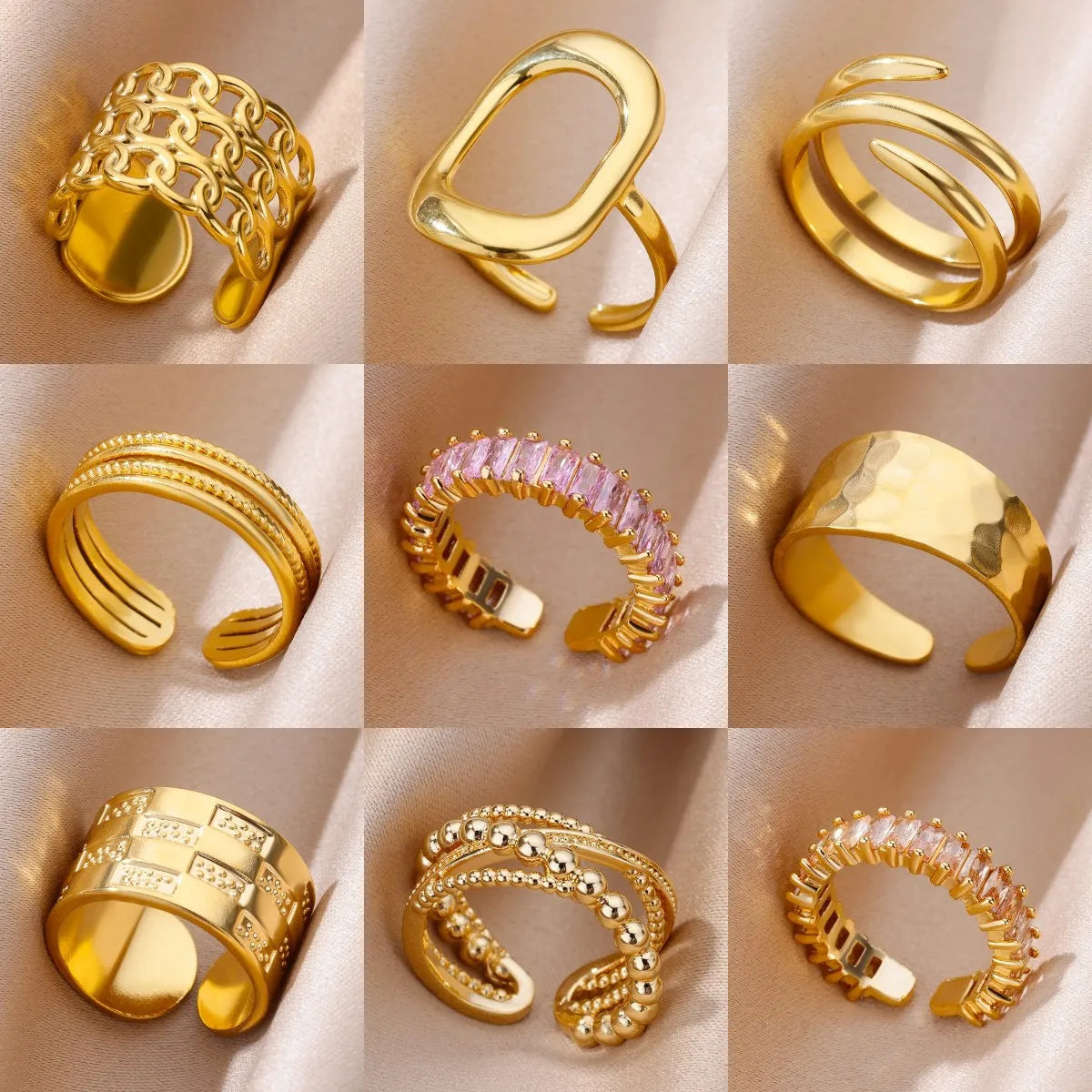 Gold Color Luxury Classic rings