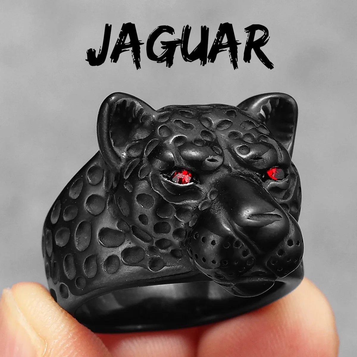 Stainless Steel Jaguar Leopard Animal ring