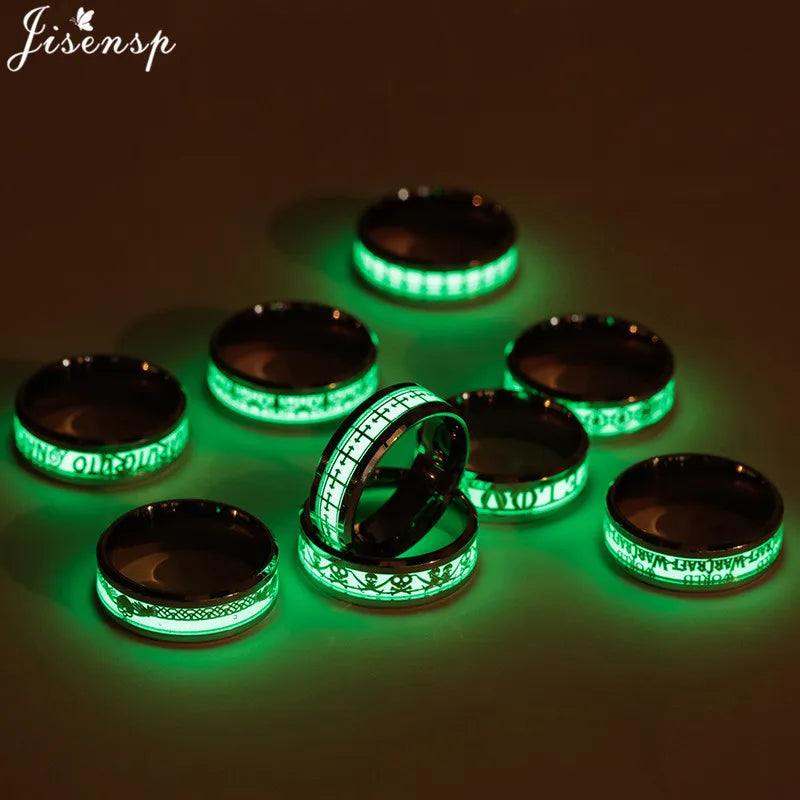 Stainless Steel Glowing In the Dark Rings