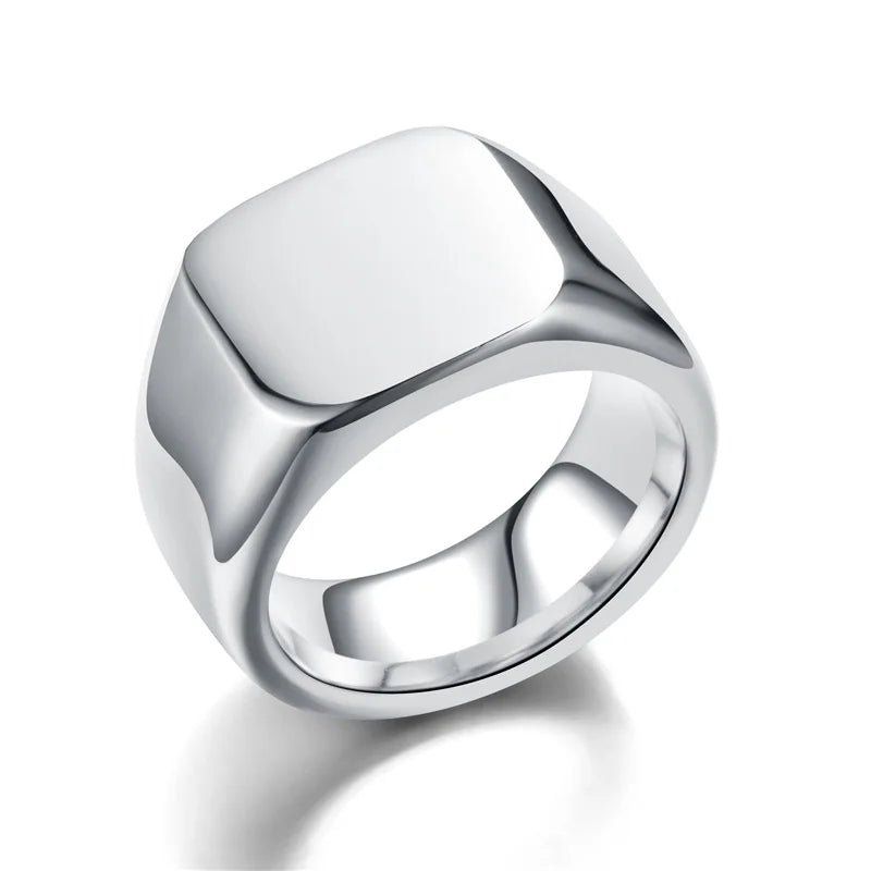 Metal Square Signet Rings